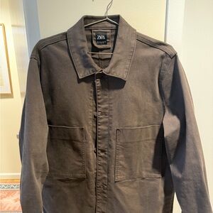 Zara Men's Dark Brown Shirt Jacket
